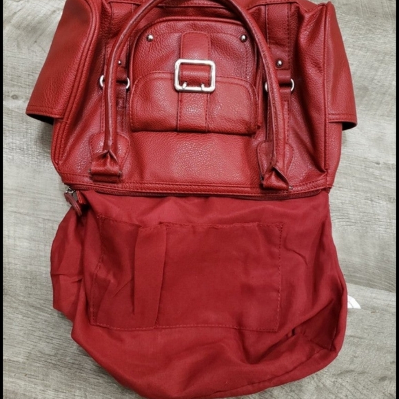 EUC Red Shoulder Purse with Pockets - Picture 11 of 14